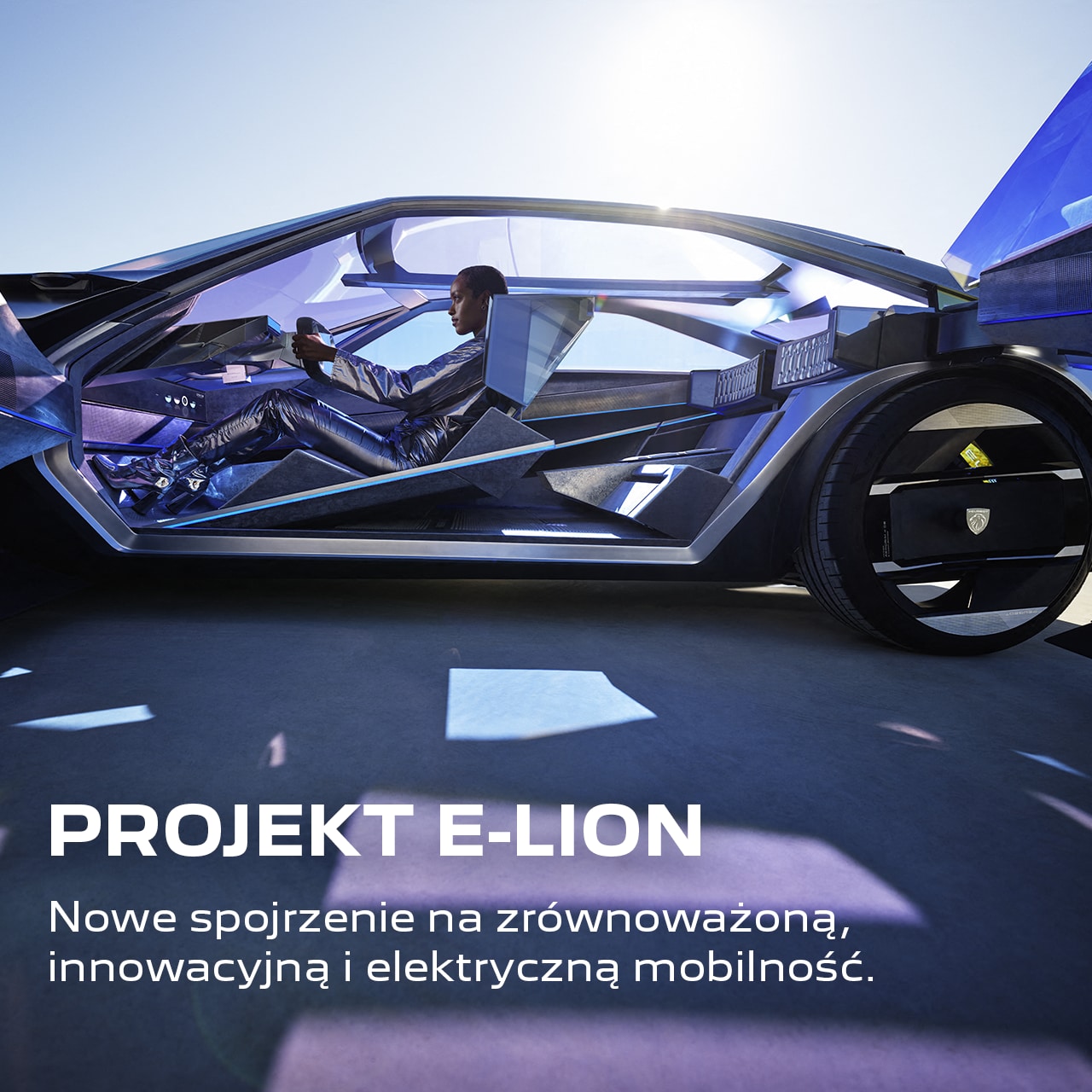 Woman driving the Peugeot Inception concept car